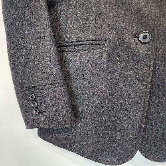 Vintage Wool Cashmere Blazer Size 10P Gray Office Career Tailored Fit Context - Picture 5 of 16